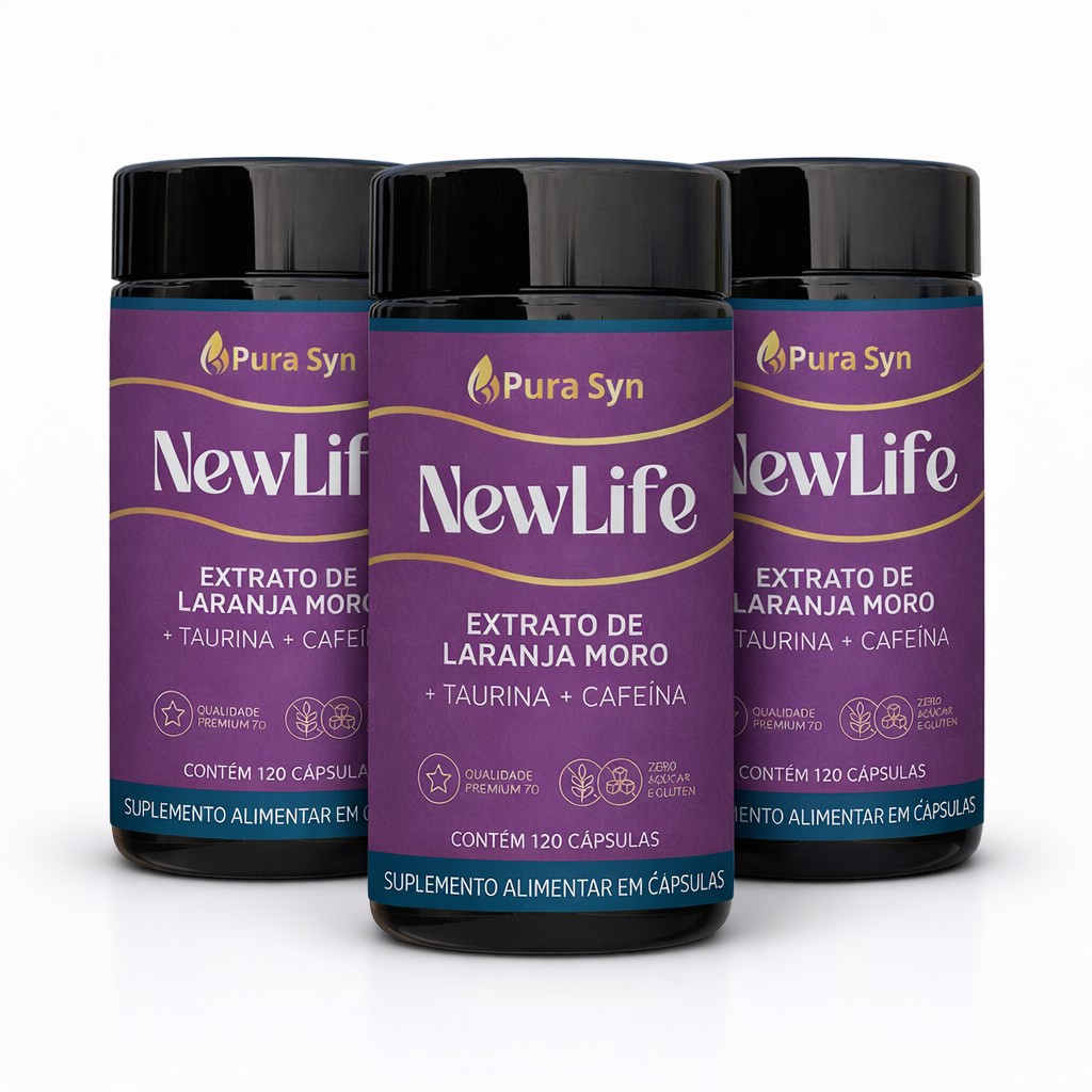 Kit Com 3 Unidades NewLife Pura Syn – Reduza Barriga, Controle a Fome e Ative seu Metabolismo