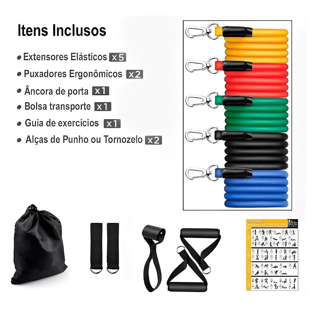 Kit Elástico 11 Itens Pura Syn® – Força e Mobilidade